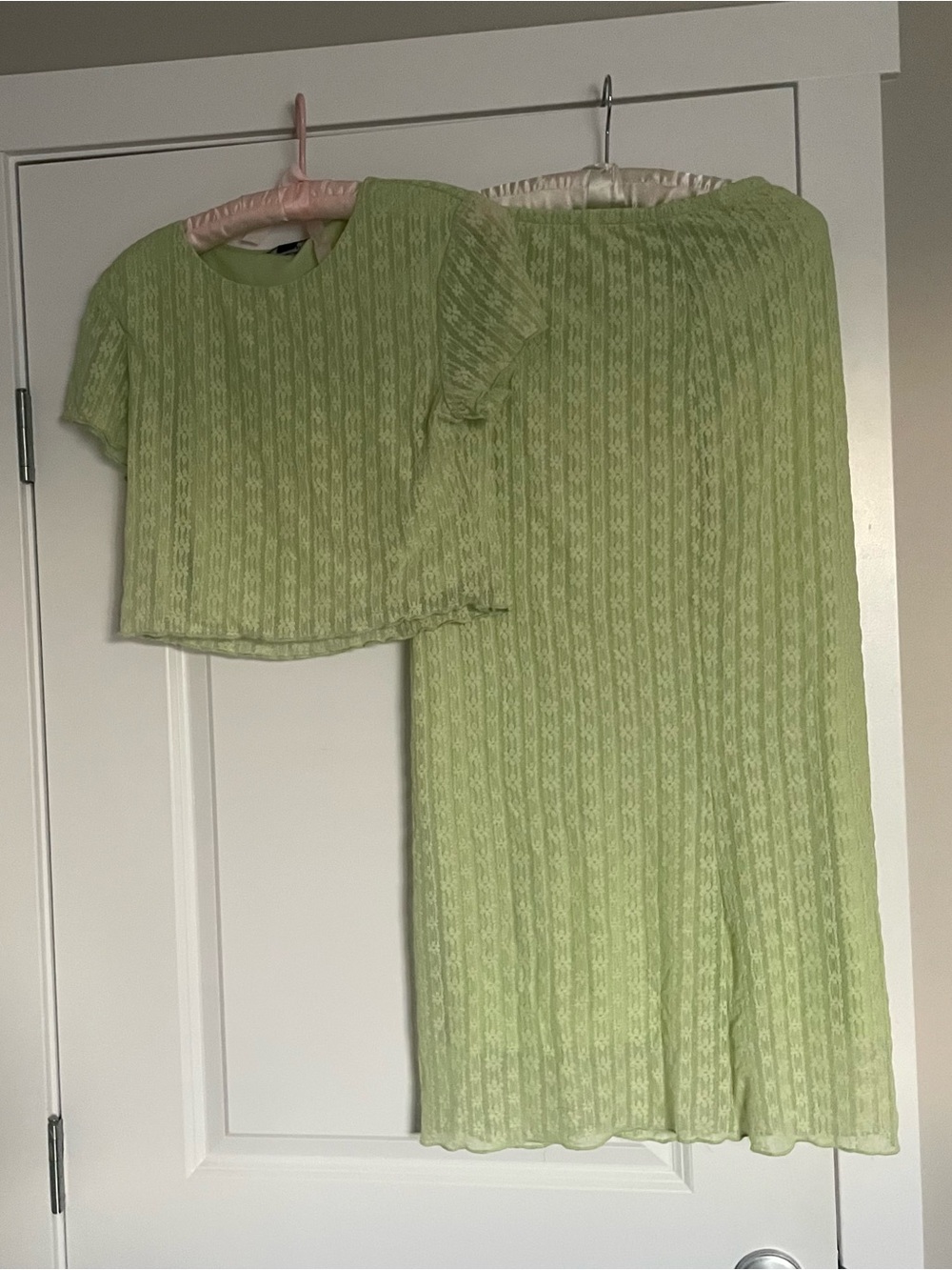 baby green skirt and top set